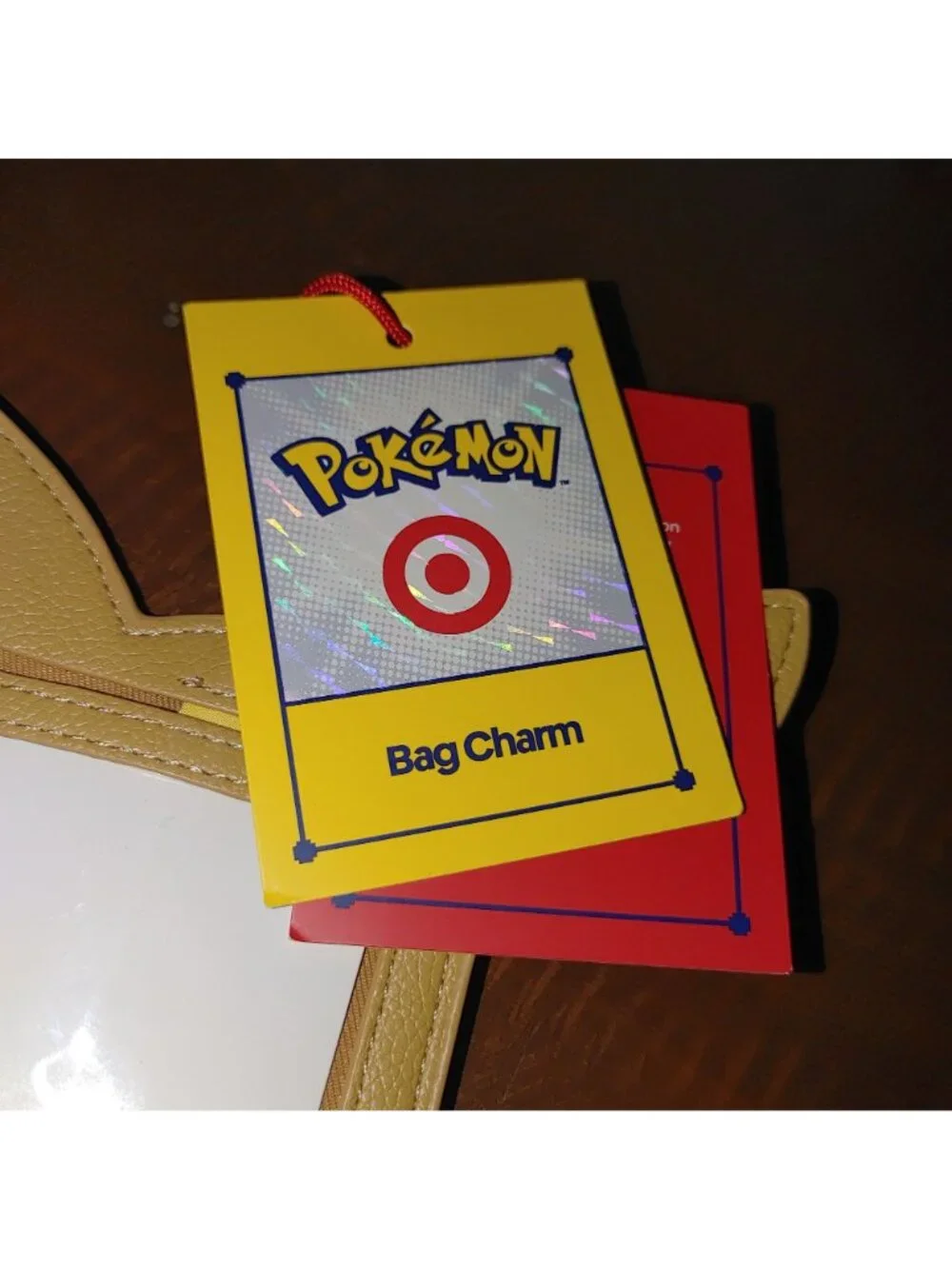Pokémon X Eevee Bag Charm ID Holder Keychain Brown Faux Leather Limited Edition